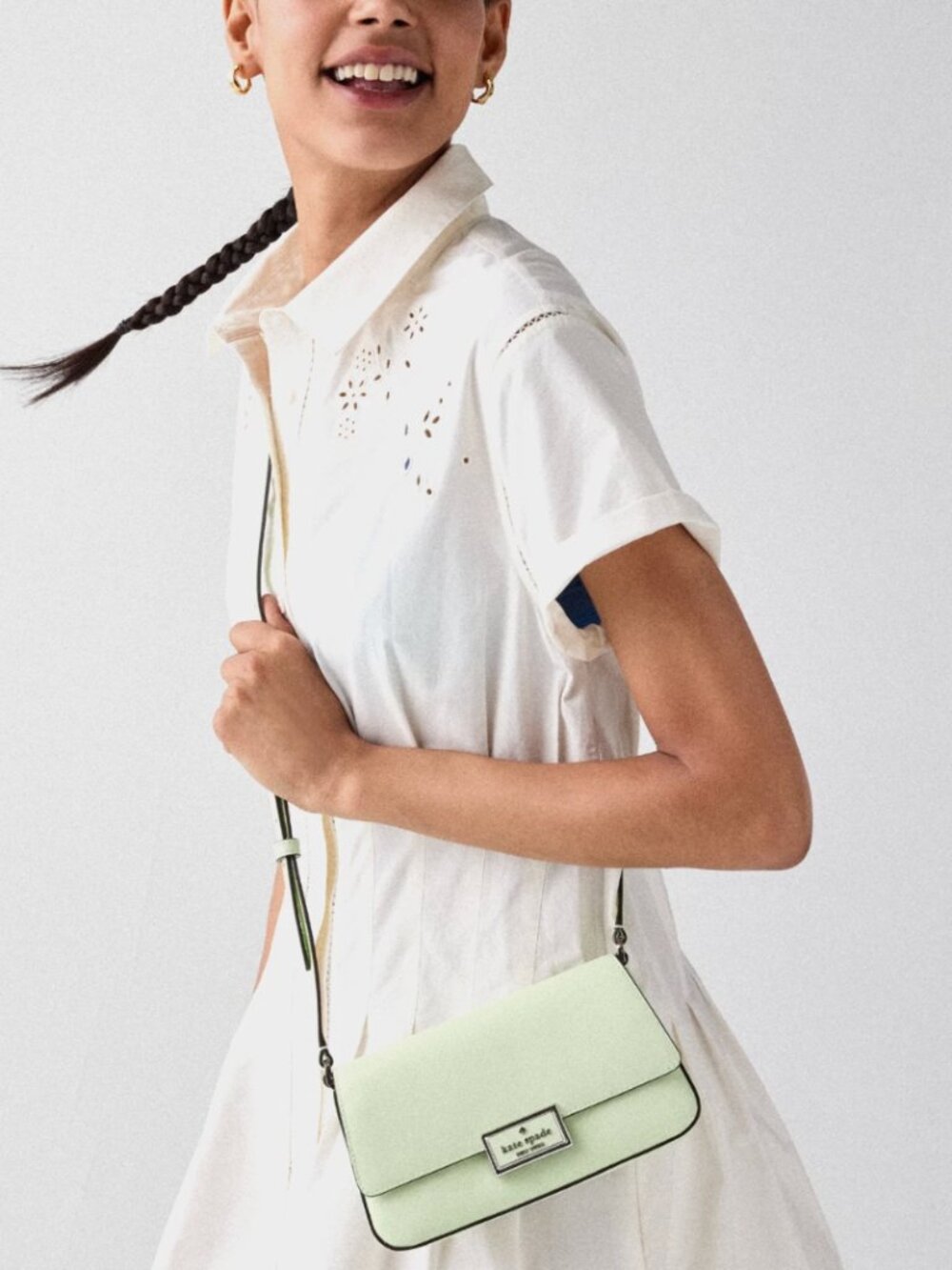 New Kate Spade New York Reegan Mini Flap Crossbody Lime Frosting